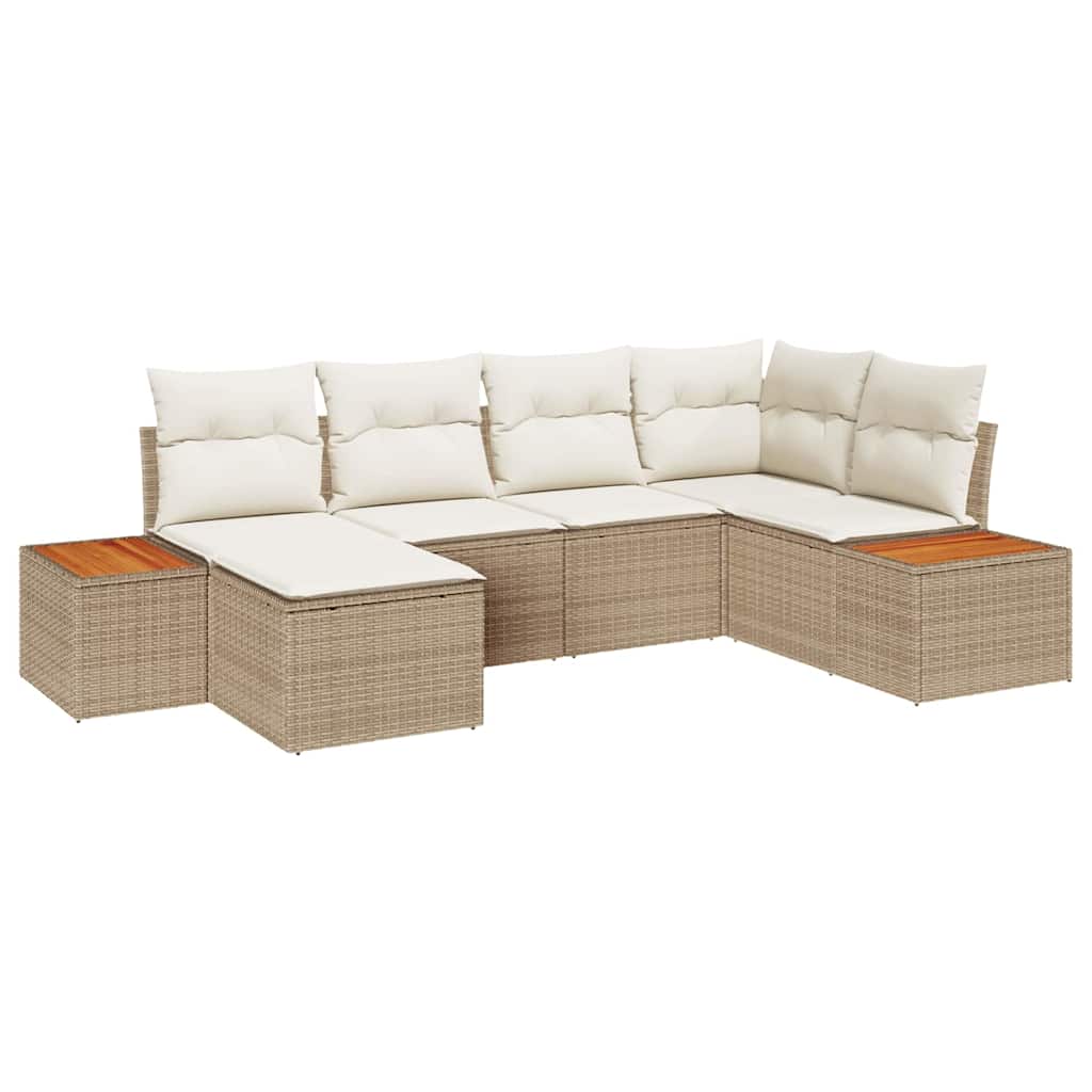 Garten-Sofa-Set 6 pcs Beige und Creme 264 x 154 x 85 cm