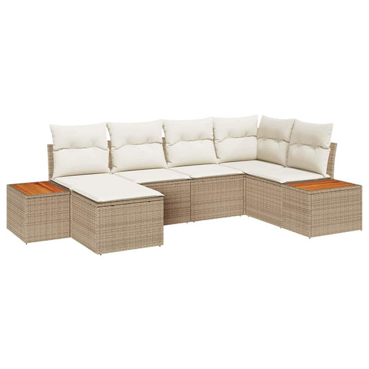 Garten-Sofa-Set 6 pcs Beige und Creme 264 x 154 x 85 cm