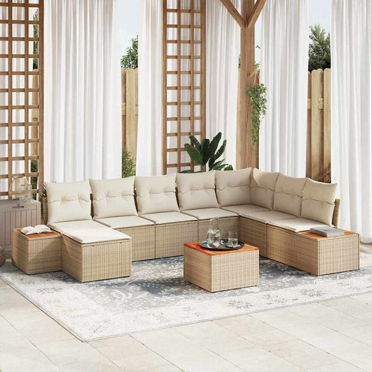 Garten-Sofa-Set 9 pcs Beige und Creme 319 x 209 x 85 cm