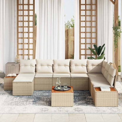 Garten-Sofa-Set 9 pcs Beige und Creme 319 x 209 x 85 cm