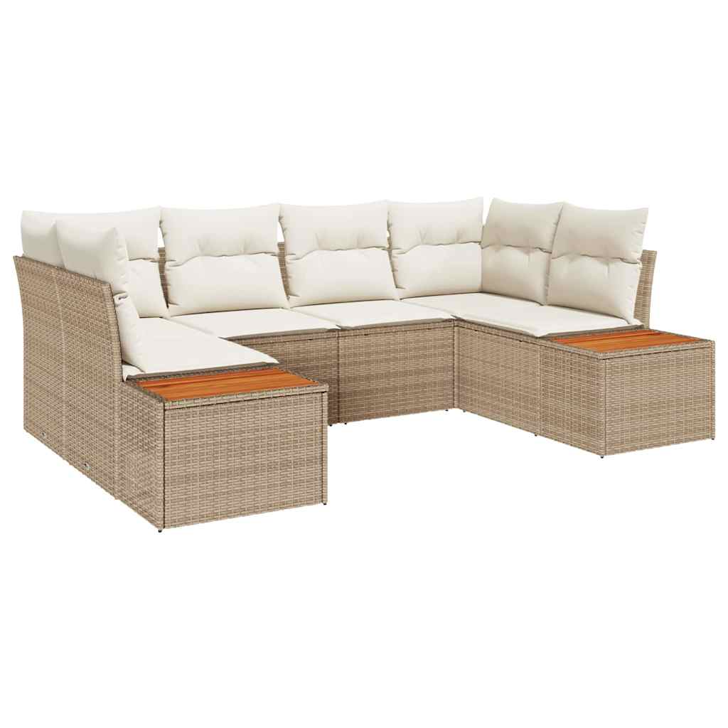 Garten-Sofa-Set 6 pcs Beige und Creme 234 x 154 x 85 cm