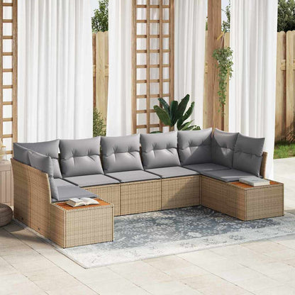 Garten-Sofa-Set 7 pcs Beige und Hellgrau 289 x 154 x 85 cm