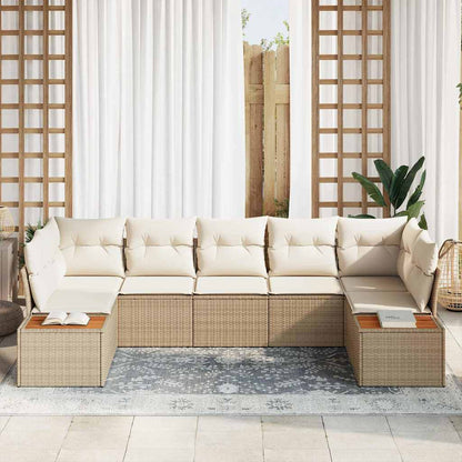 Garten-Sofa-Set 7 pcs Beige und Creme 289 x 154 x 85 cm