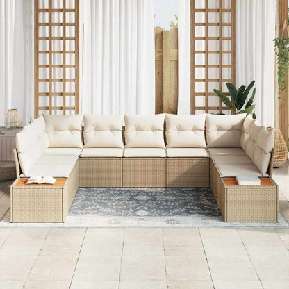 Garten-Sofa-Set 5 pcs Beige und Creme 289 x 209 x 85 cm