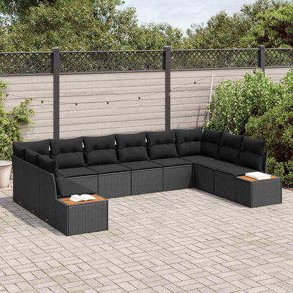 Garten-Sofa-Set 10 pcs Schwarz 344 x 209 x 85 cm Poly Rattan