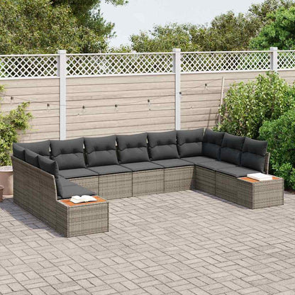 Garten-Sofa-Set 10 pcs Grau 344 x 209 x 85 cm Poly Rattan