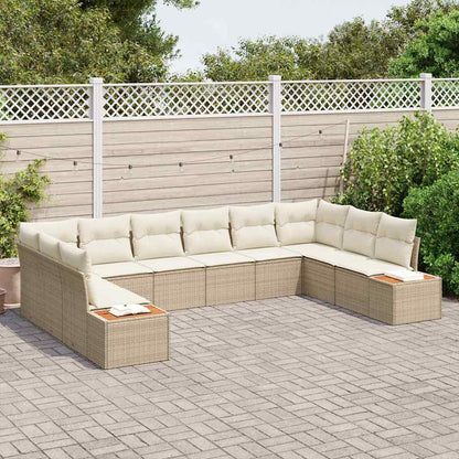 Garten-Sofa-Set 10 pcs Beige und Creme 344 x 209 x 85 cm
