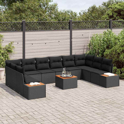 Garten-Sofa-Set 11 pcs Schwarz 344 x 209 x 85 cm Poly Rattan