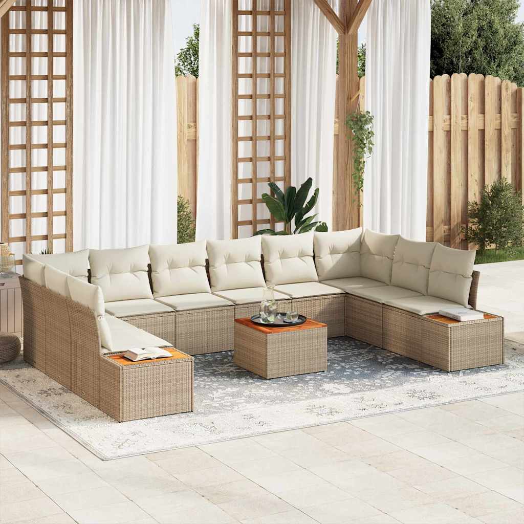 Garten-Sofa-Set 11 pcs Beige und Creme 344 x 209 x 85 cm