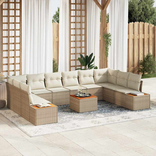 Garten-Sofa-Set 11 pcs Beige und Creme 344 x 209 x 85 cm