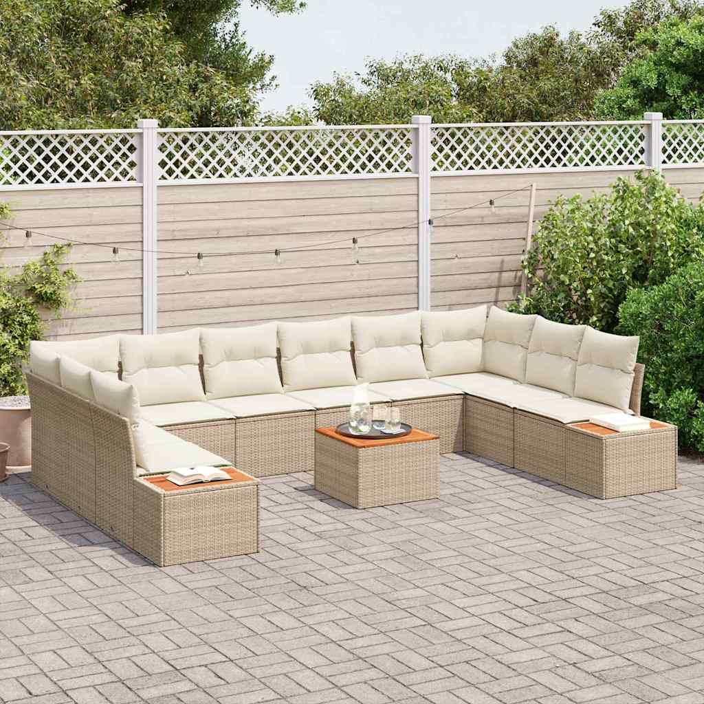 Garten-Sofa-Set 11 pcs Beige und Creme 344 x 209 x 85 cm