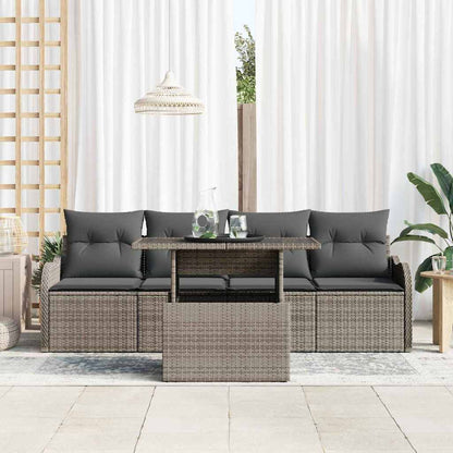 Garten-Sofa-Set Manuell 5 pcs Grau 100 x 55 x 73 cm Poly Rattan