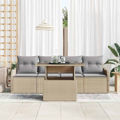 Garten-Sofa-Set 5 pcs Beige 100 x 55 x 73 cm Poly Rattan