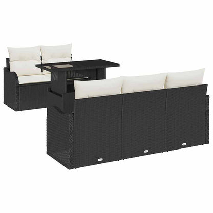 Garten-Sofa-Set 6 pcs Schwarz 100 x 55 x 73 cm Poly Rattan