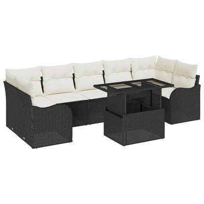 Garten-Sofa-Set 8 pcs Schwarz 100 x 55 x 73 cm Poly Rattan