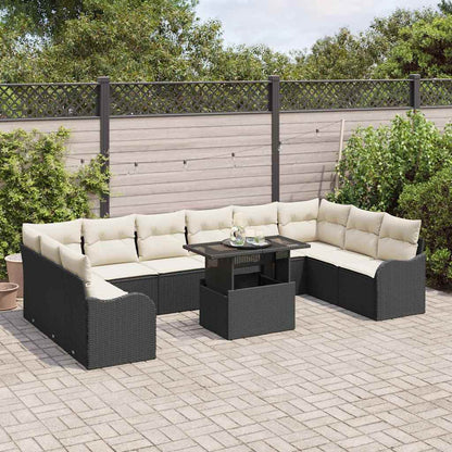 Garten-Sofa-Set 11 pcs Schwarz 100 x 55 x 73 cm Poly Rattan