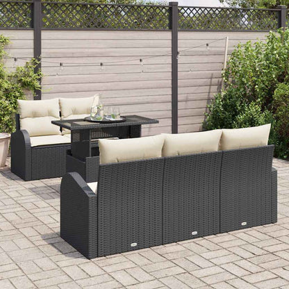 Garten-Sofa-Set 6 pcs Schwarz 100 x 55 x 73 cm Poly Rattan