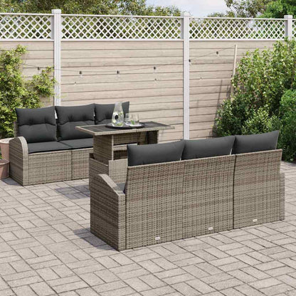 Garten-Sofa-Set Manuell 7 pcs Grau 100 x 55 x 73 cm Poly Rattan