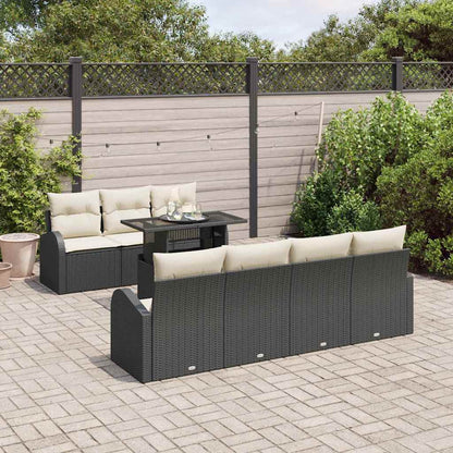 Garten-Sofa-Set 8 pcs Schwarz 100 x 55 x 73 cm Poly Rattan