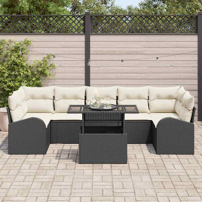 Garten-Sofa-Set 8 pcs Schwarz 100 x 55 x 73 cm Poly Rattan