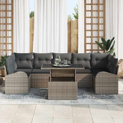 Garten-Sofa-Set Manuell 8 pcs Grau 100 x 55 x 73 cm Poly Rattan