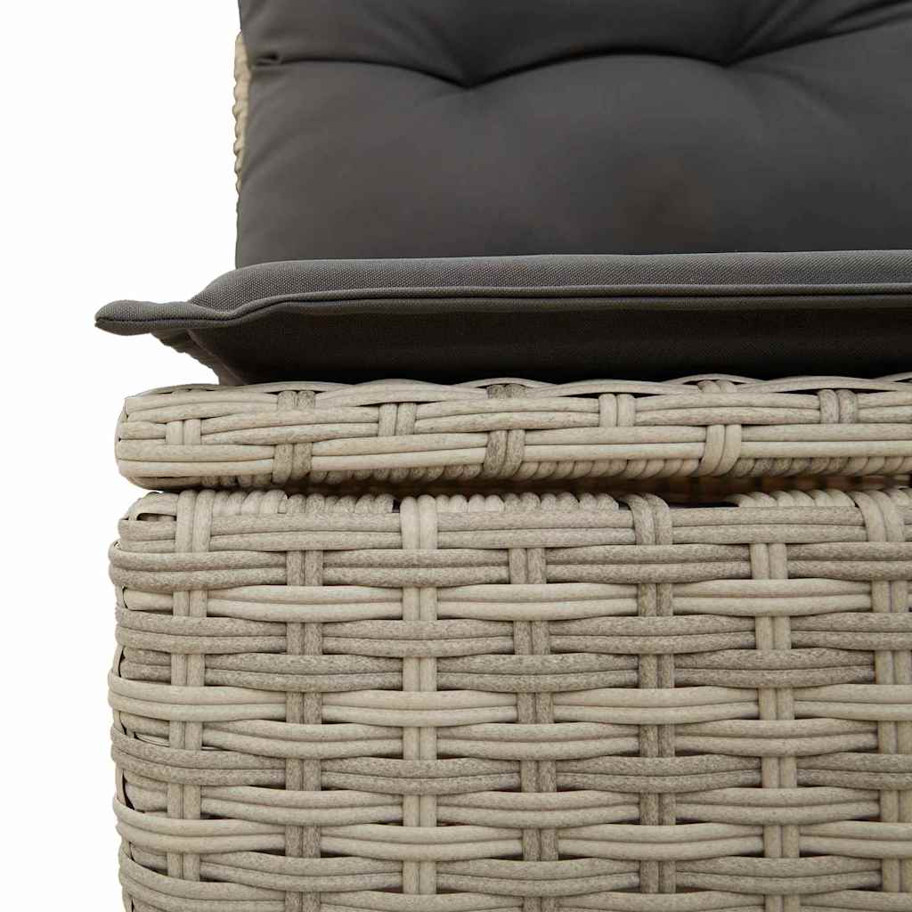 Garten-Sofa-Set mit Kissen 9 pcs Hellgrau Poly-Rattan