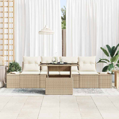 Garten-Sofa-Set 5 pcs Beige und Creme 100 x 55 x 73 cm