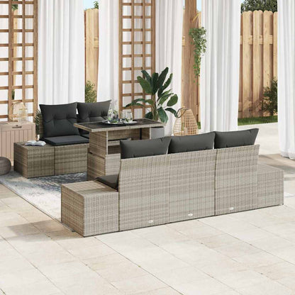 Garten-Sofa-Set mit Kissen 6 pcs Beige 100 x 55 x 73 cm