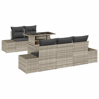 Garten-Sofa-Set mit Kissen 6 pcs Beige 100 x 55 x 73 cm