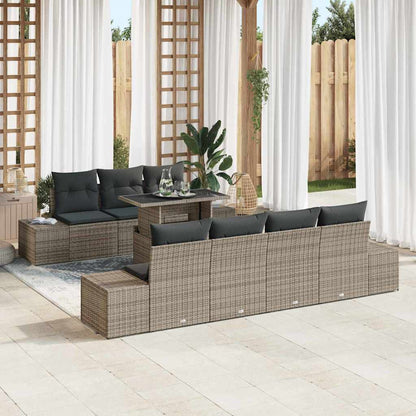 Garten-Sofa-Set mit Kissen 8 pcs Grau 100 x 55 x 73 cm