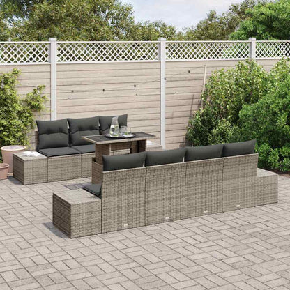 Garten-Sofa-Set mit Kissen 8 pcs Grau 100 x 55 x 73 cm