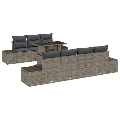 Garten-Sofa-Set mit Kissen 8 pcs Grau 100 x 55 x 73 cm