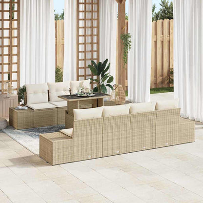Garten-Sofa-Set mit Kissen 8 pcs Beige, Creme 100 x 55 x 73 cm