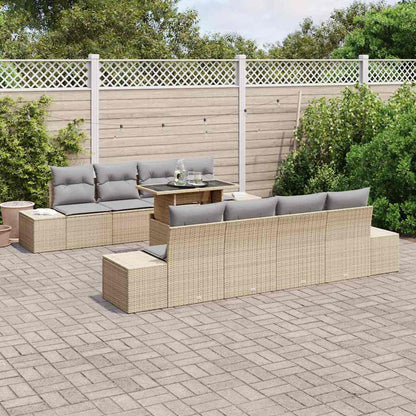 Garten-Sofa-Set 7 pcs Beige, Hellgrau 100 x 55 x 73 cm