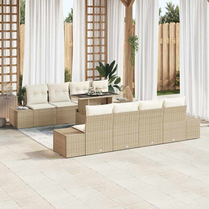 Garten-Sofa-Set mit Kissen 7 pcs Beige, Creme 100 x 55 x 73 cm