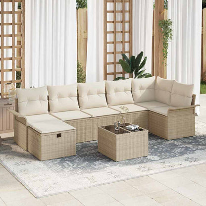 Garten-Sofa-Set 8 pcs Beige und Creme 297,5 x 132,5 x 85 cm