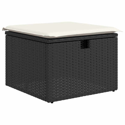 Garten-Sofa-Set 8 pcs Schwarz und Creme 297,5 x 187,5 x 85 cm