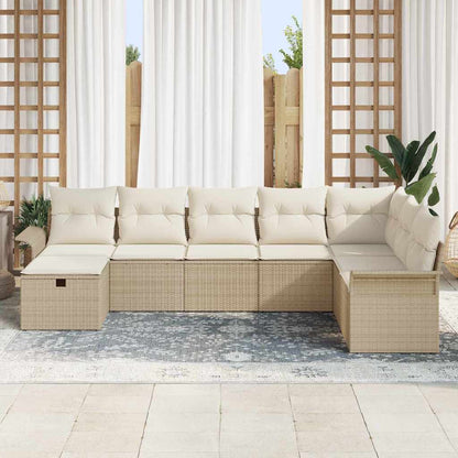 Garten-Sofa-Set 8 pcs Beige und Creme 297,5 x 187,5 x 85 cm