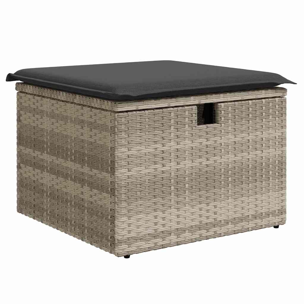 Garten-Sofa-Set mit Kissen 7 pcs Hellgrau 287.5 x 122.5 x 85 cm