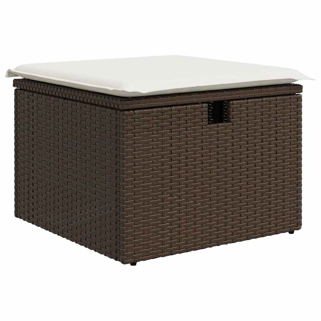 Garten-Sofa-Set 8 pcs Braun und Creme 287,5 x 177,5 x 85 cm