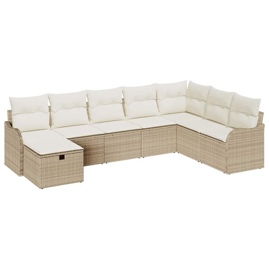 Garten-Sofa-Set 8 pcs Beige und Creme 287,5 x 177,5 x 85 cm