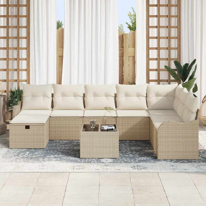 Garten-Sofa-Set 9 pcs Beige und Creme 289 x 179 x 85 cm