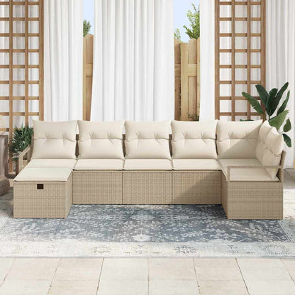 Garten-Sofa-Set 7 pcs Beige und Creme 287 x 122 x 85 cm