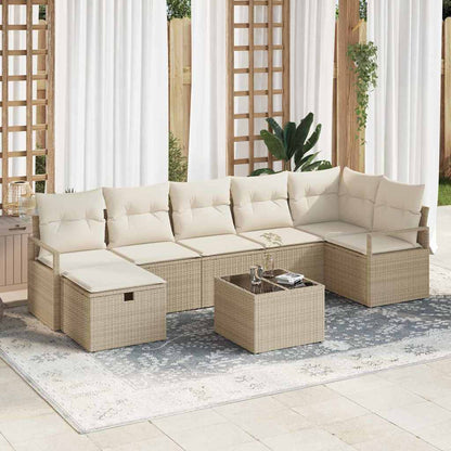 Garten-Sofa-Set 8 pcs Beige und Creme 287 x 122 x 85 cm