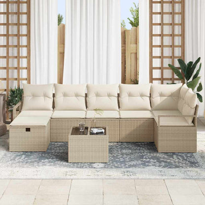 Garten-Sofa-Set 8 pcs Beige und Creme 287 x 122 x 85 cm