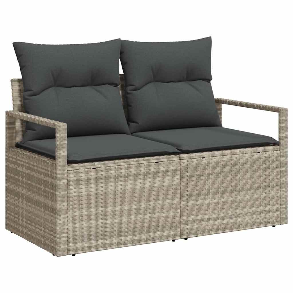 Garten-Sofa-Set 8 pcs Hellgrau 287 x 122 x 85 cm Poly Rattan