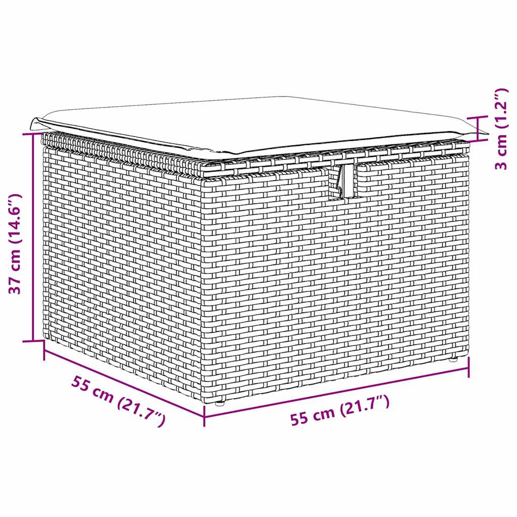 Garten-Sofa-Set mit Kissen 8 pcs Beige Poly Rattan