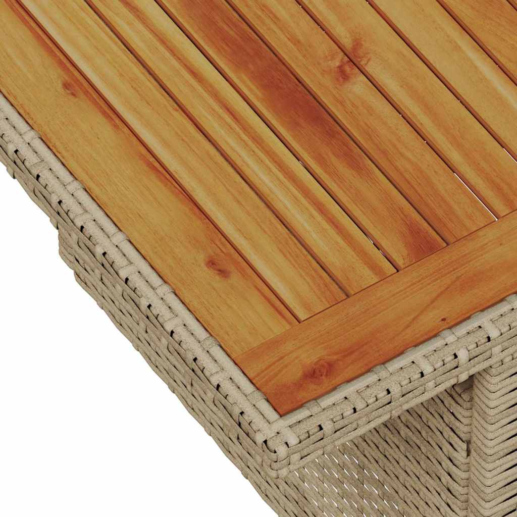 Garten-Sofa-Set mit Kissen mit Speicher 9 pcs Beige Poly Rattan