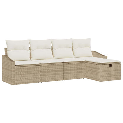 Garten-Sofa-Set 5 pcs Beige 233 x 117 x 85 cm Poly Rattan