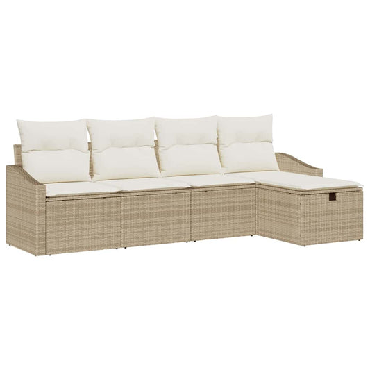 Garten-Sofa-Set 5 pcs Beige 233 x 117 x 85 cm Poly Rattan